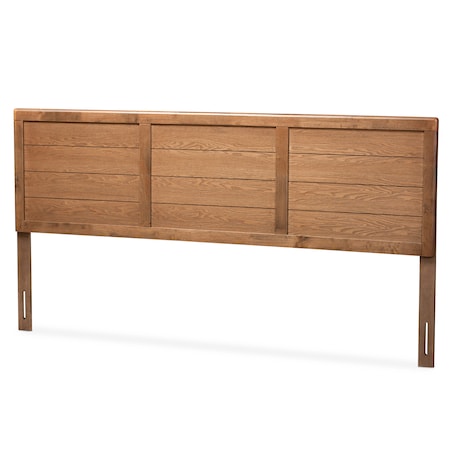Baxton Studio Seren Mid-Century Walnut Brown Finished Wood King Size Headboard 156-9427